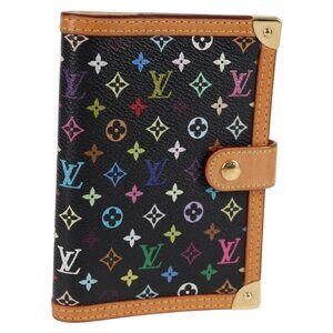 LOUIS VUITTON Multicolor Agenda PM Day Planner Cover Black R20895 Auth BA3942VBR